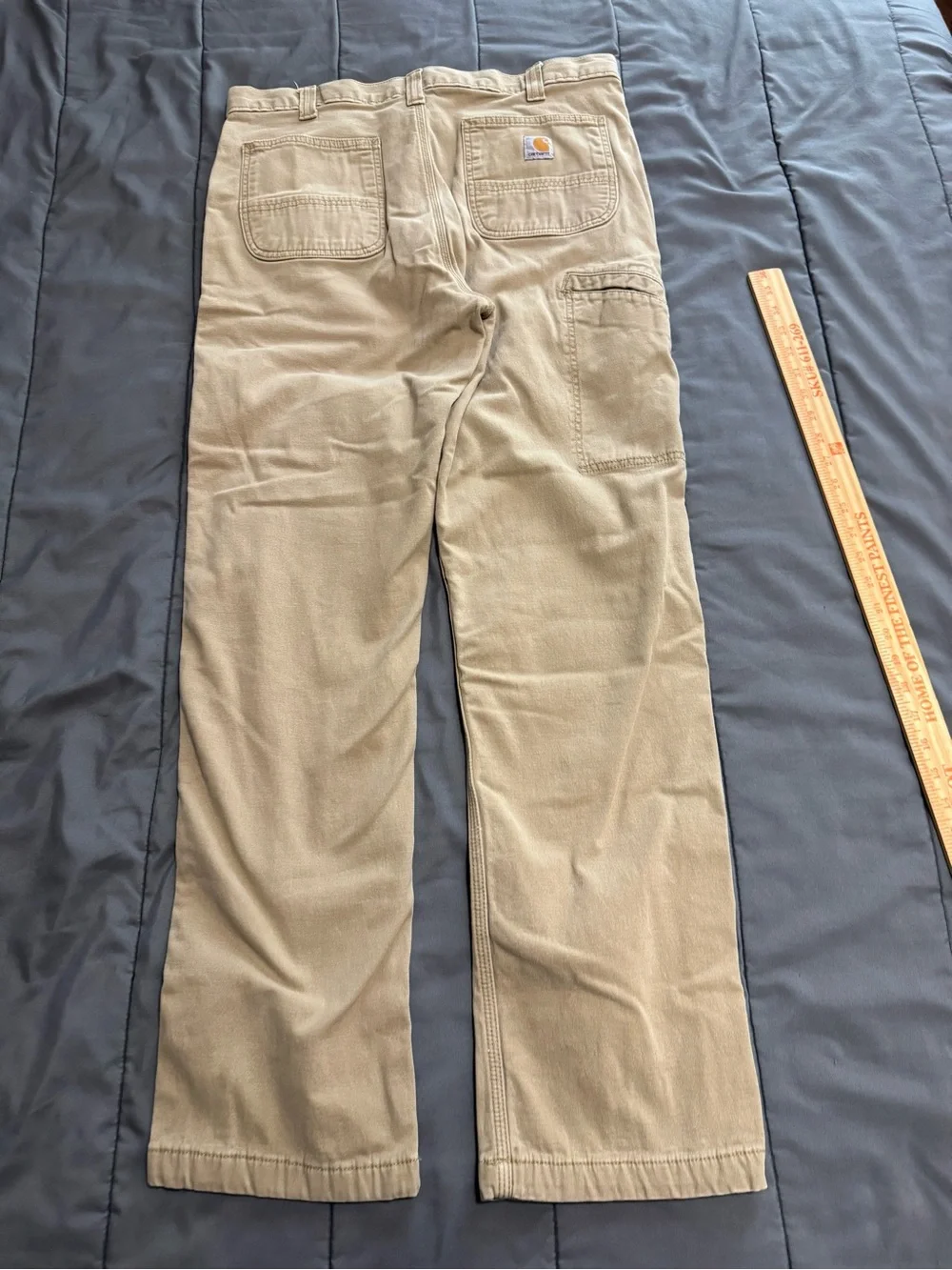 Carhartt Relaxed Fit Canvas Utility Work Pants - Tan Khaki - Men's Size 36x34